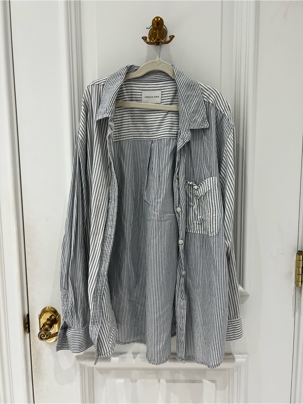 American Eagle Striped Button-Up Shirt